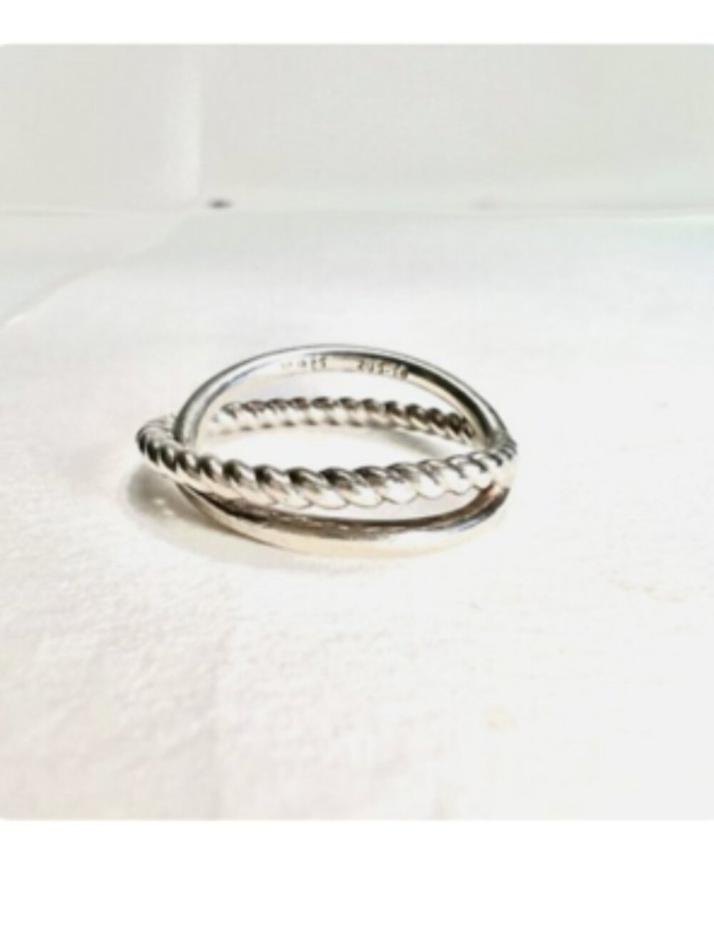 925 STERLING SILVER TWISTED ROPE RING - Sz. 7.5